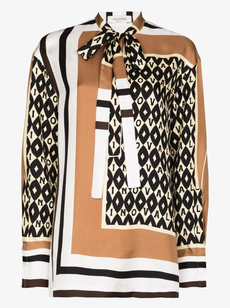 Foulard Archive Print Silk Blouse