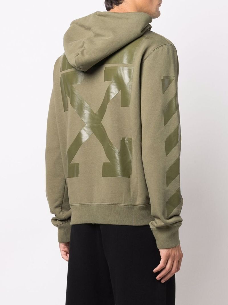 Green Arrows Print Cotton Hoodie