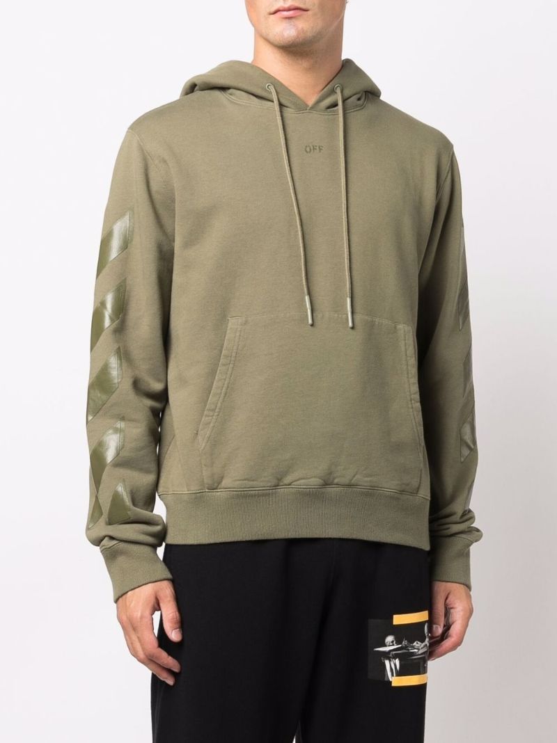 Green Arrows Print Cotton Hoodie