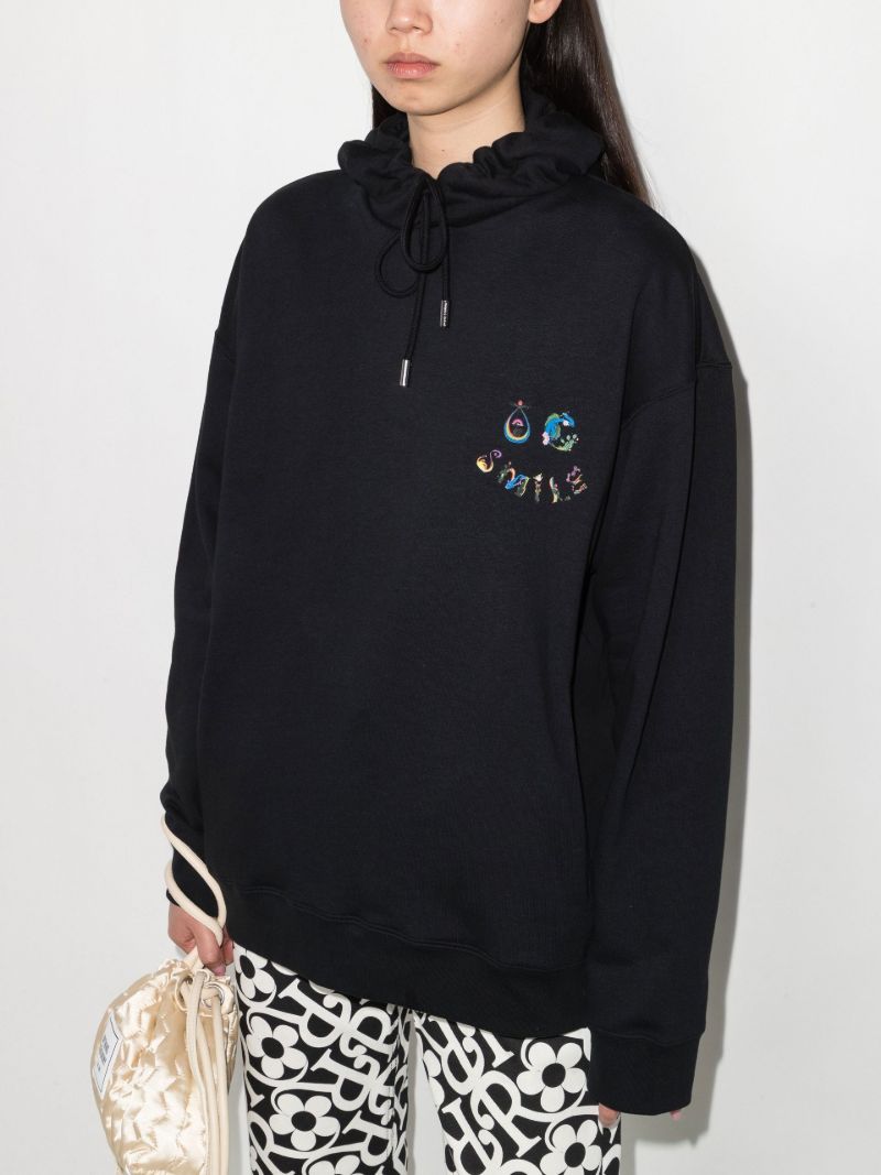 Oc Smile Print Cotton Hoodie