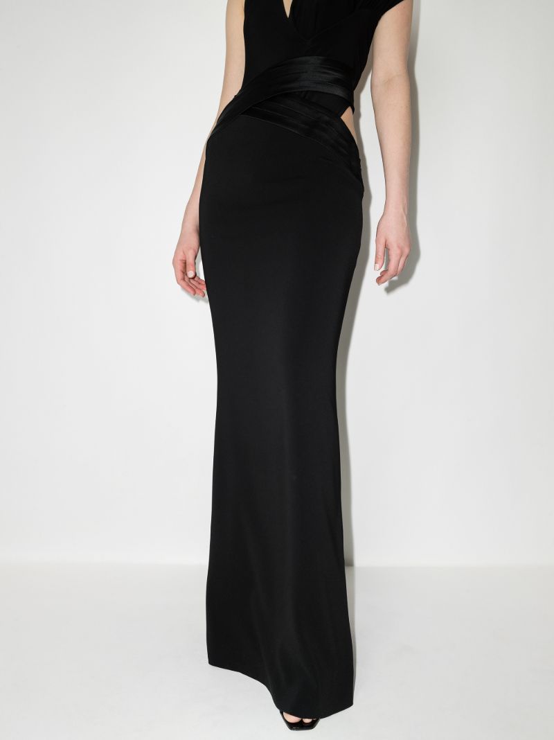 Cutout Waist Maxi Skirt