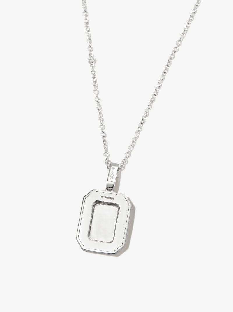 18k White Gold X Initial Diamond Pendant Necklace