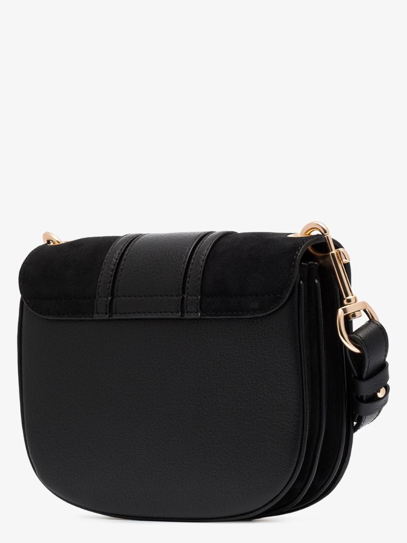 Black Hana Leather Cross Body Bag