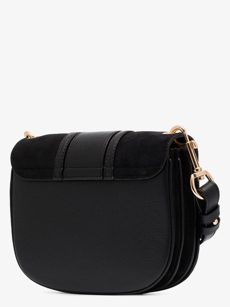 Black Hana Leather Cross Body Bag
