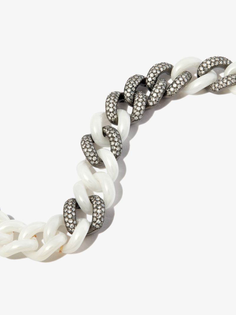 18k Black Gold Curb Chain Diamond Bracelet