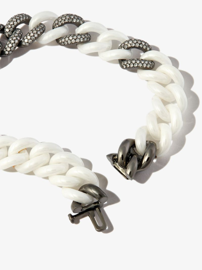 18k Black Gold Curb Chain Diamond Bracelet