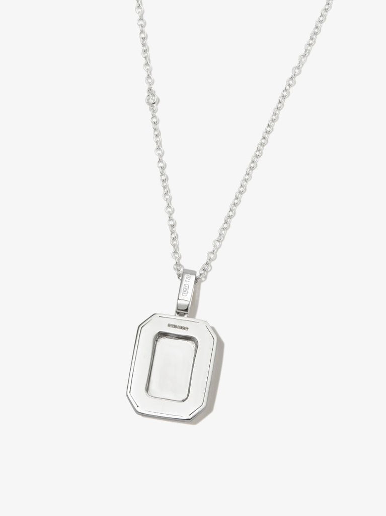 18k White Gold a Initial Diamond Pendant Necklace