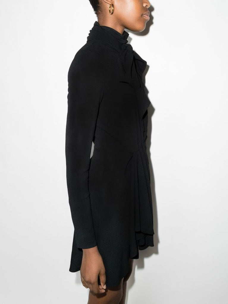 Black Tie-neck Mini Dress