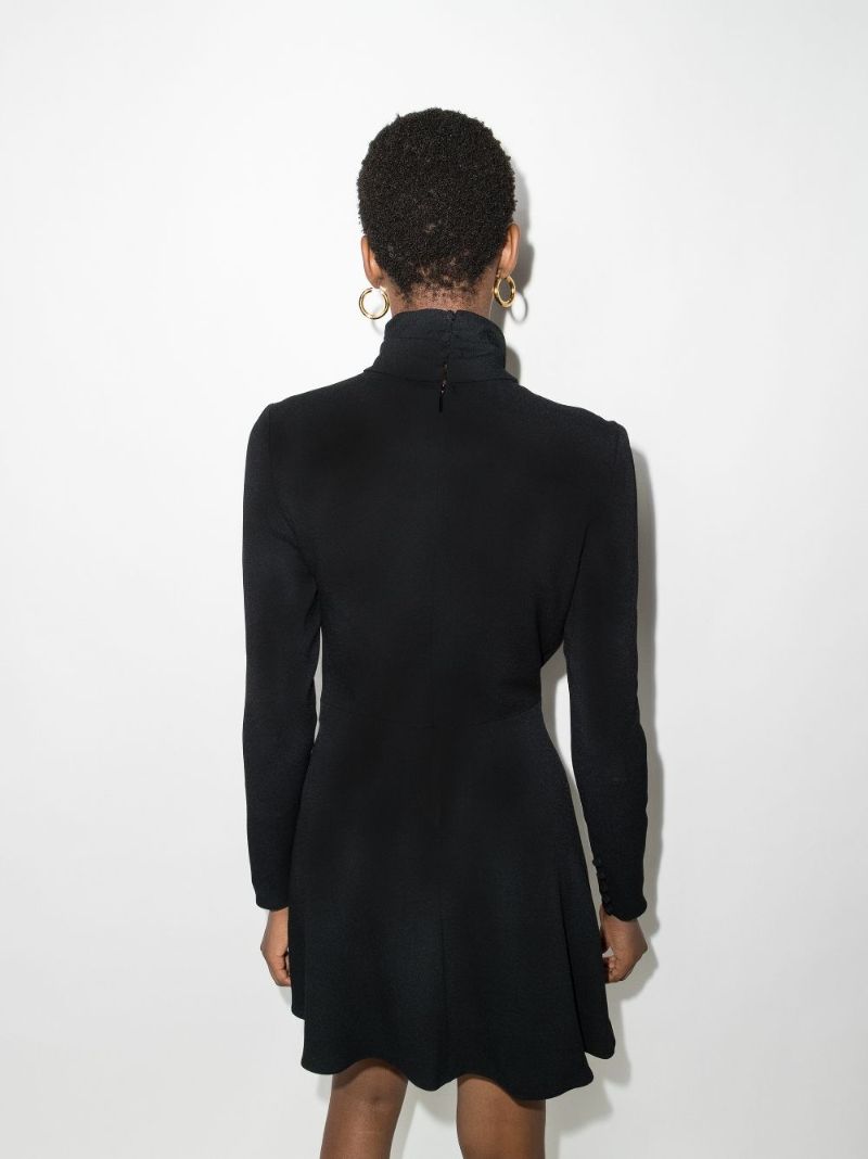 Black Tie-neck Mini Dress