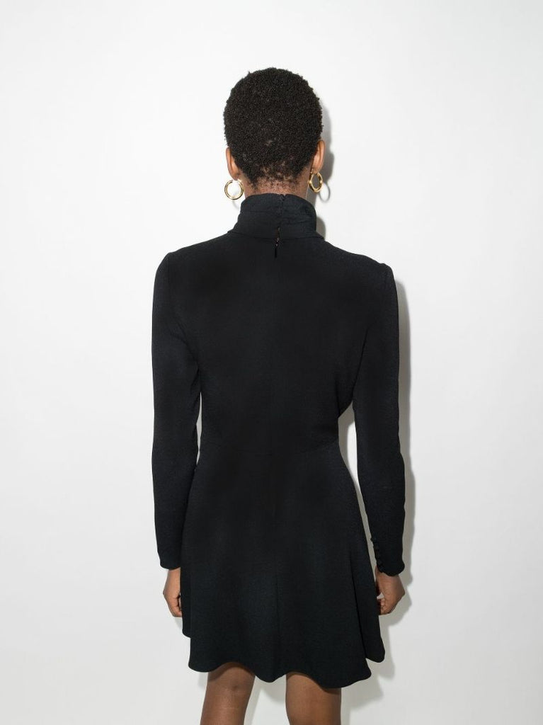 Black Tie-neck Mini Dress