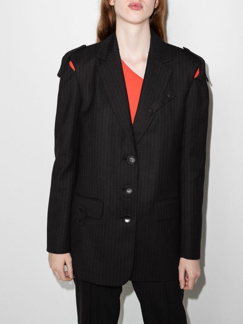 Everett Cutout Pinstripe Blazer