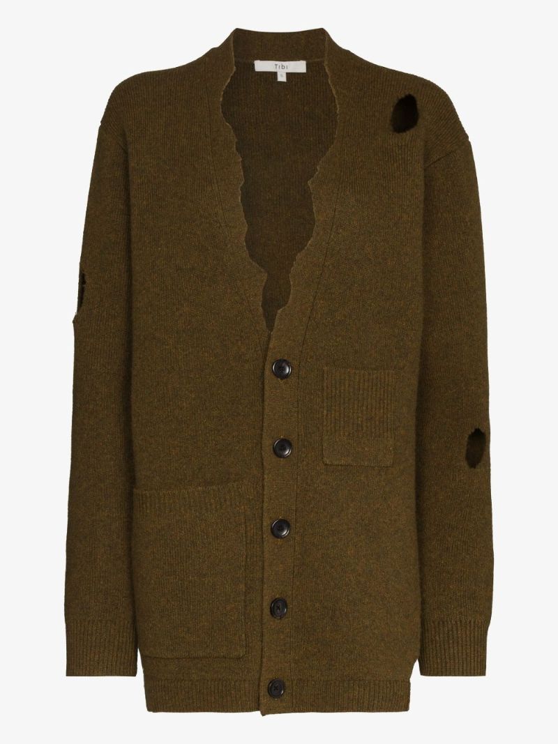 Distressed Wool Cardigan