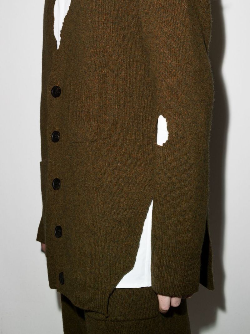 Distressed Wool Cardigan