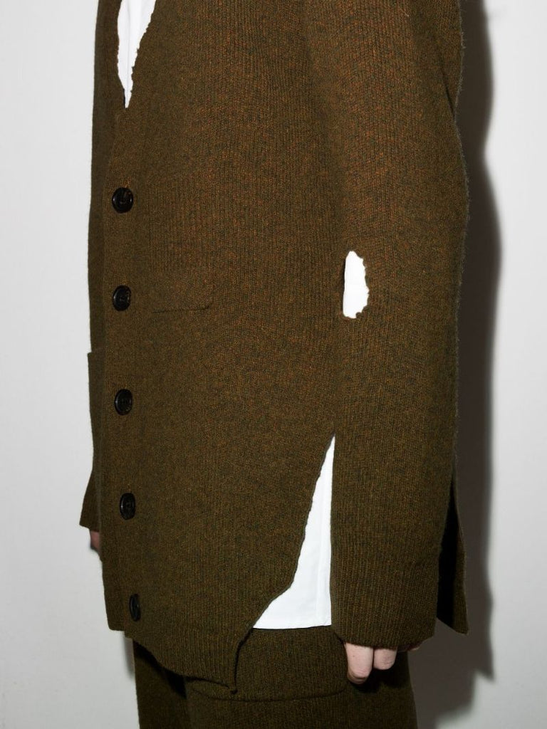 Distressed Wool Cardigan