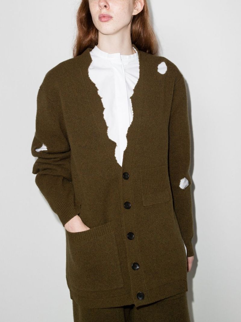 Distressed Wool Cardigan