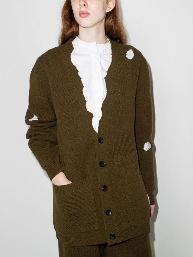 Distressed Wool Cardigan