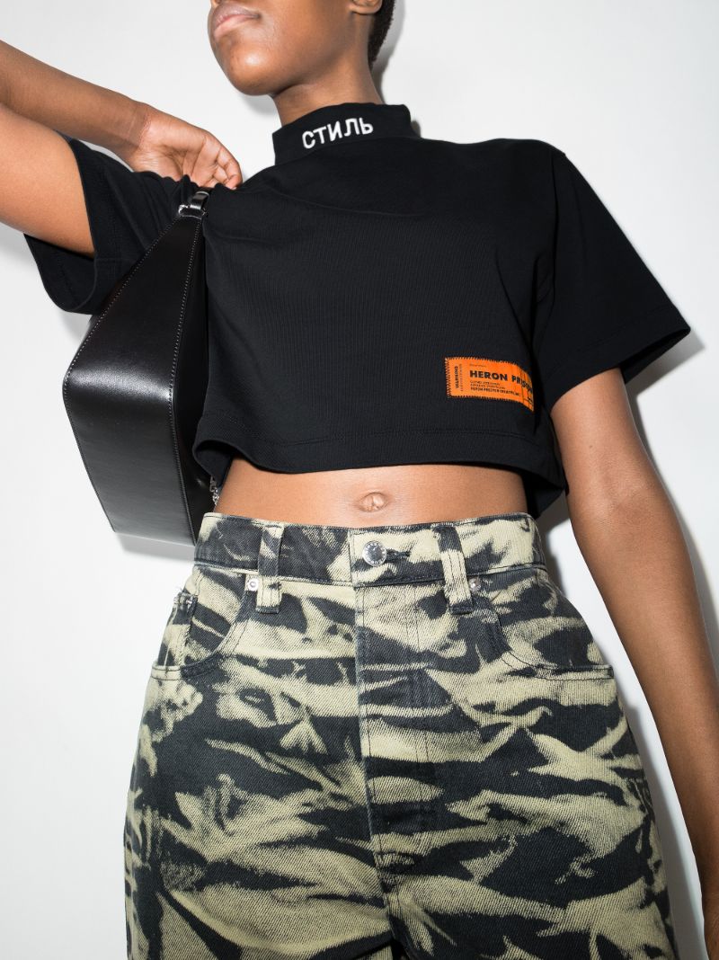 Logo Turtleneck Crop Top