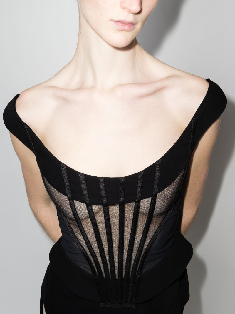 Bustier Side Slit Gown