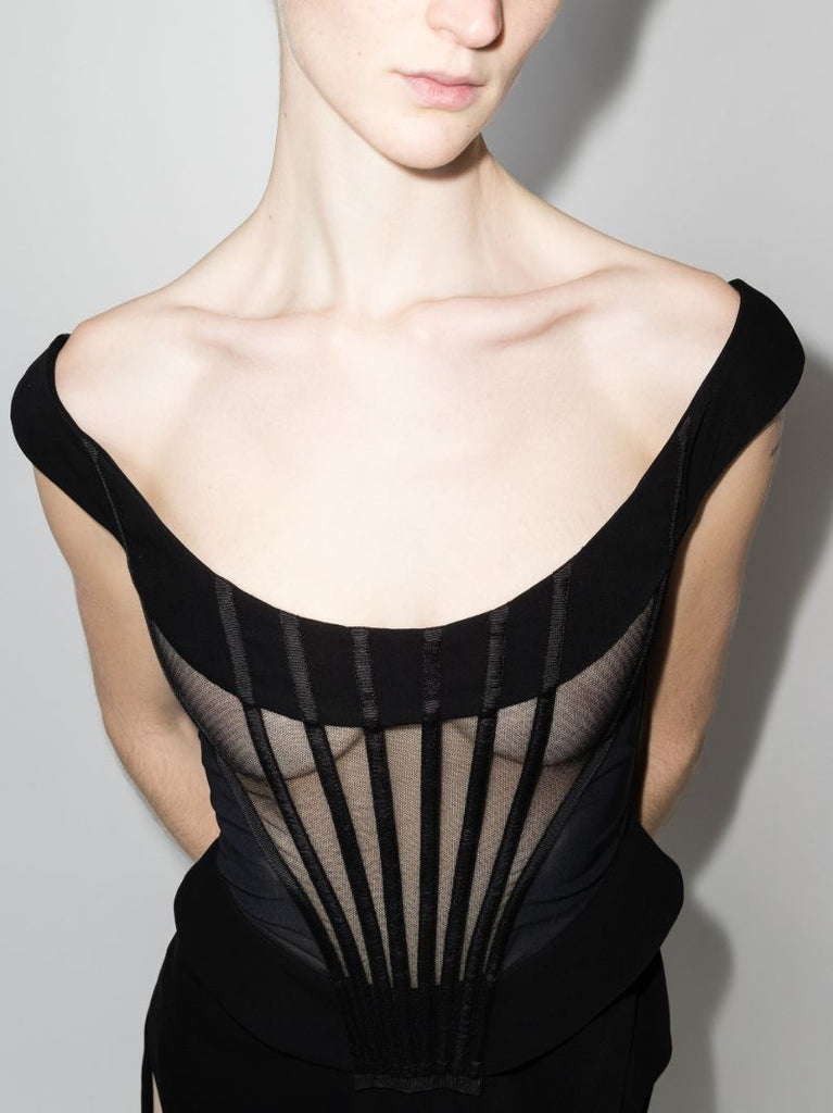 Bustier Side Slit Gown