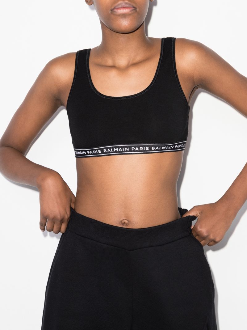 Black Logo Cotton Bralette