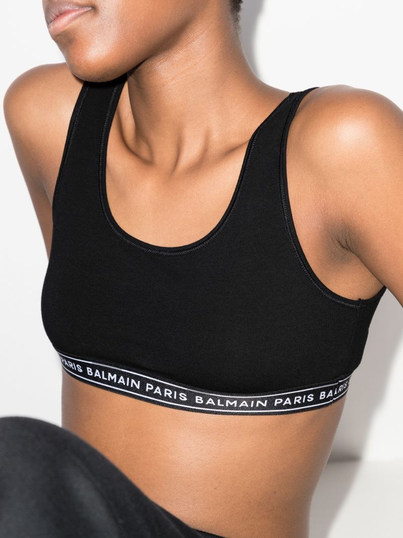 Black Logo Cotton Bralette