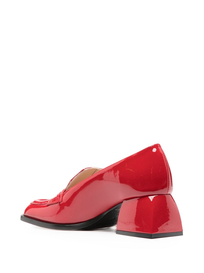 Red Cara 45 Patent Leather Loafers