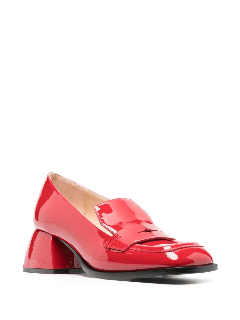 Red Cara 45 Patent Leather Loafers
