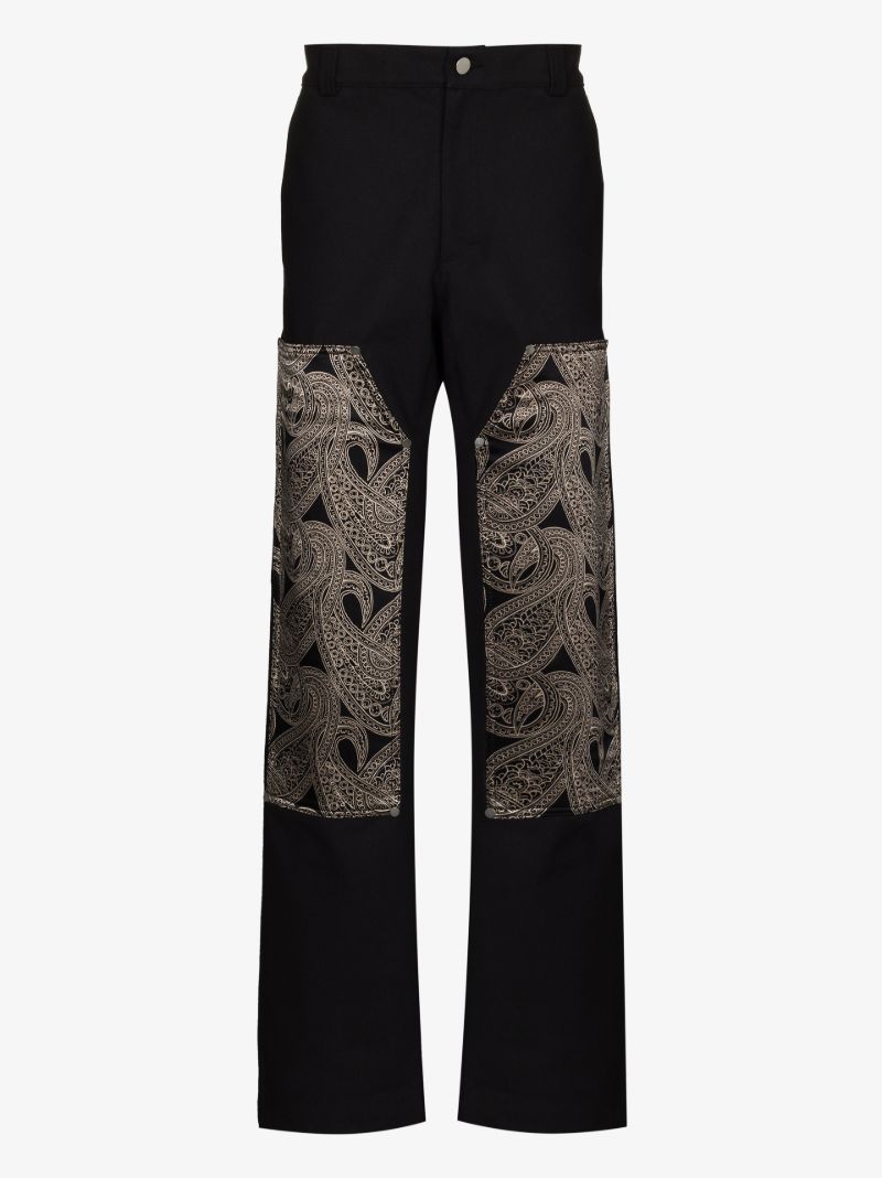 Paisley Panel Straight Leg Trousers