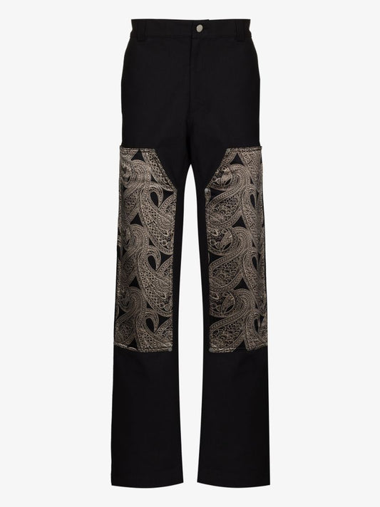 Paisley Panel Straight Leg Trousers