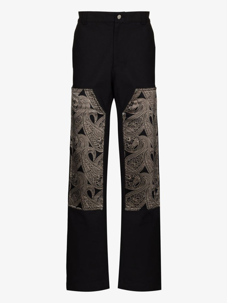 Paisley Panel Straight Leg Trousers