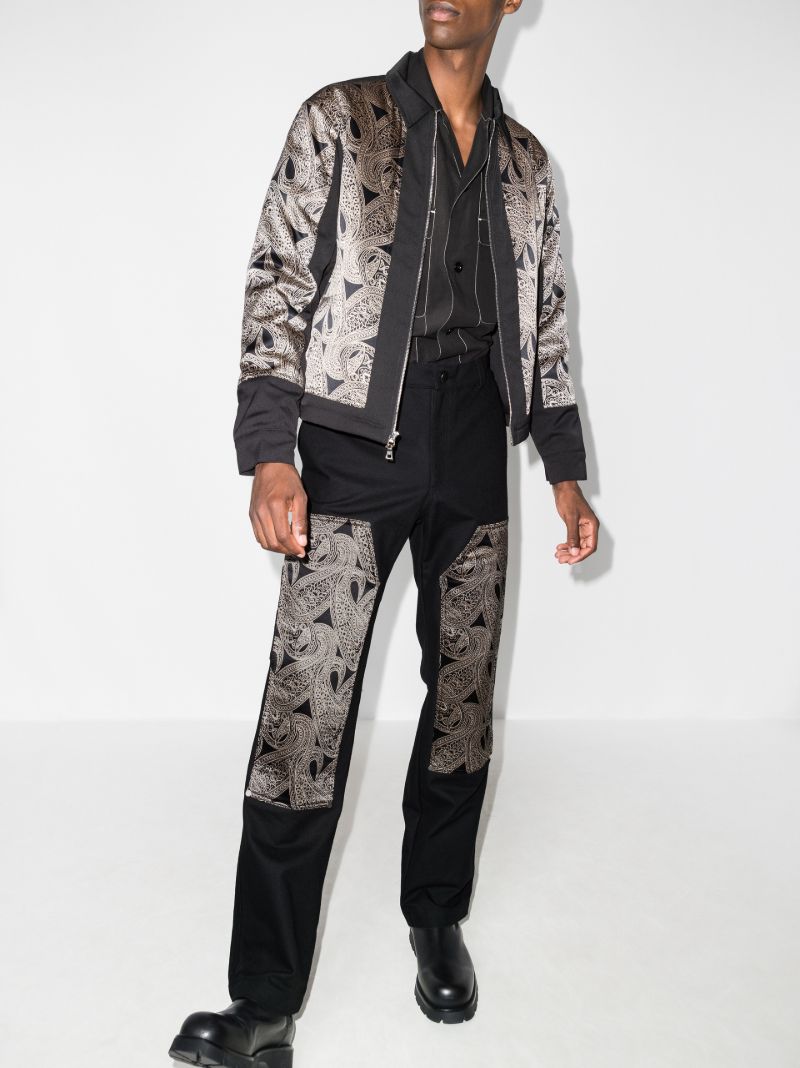 Paisley Panel Straight Leg Trousers
