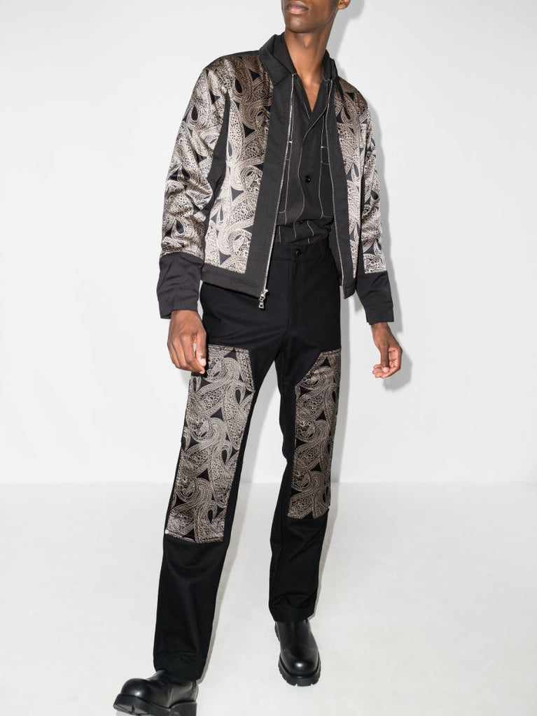 Paisley Panel Straight Leg Trousers