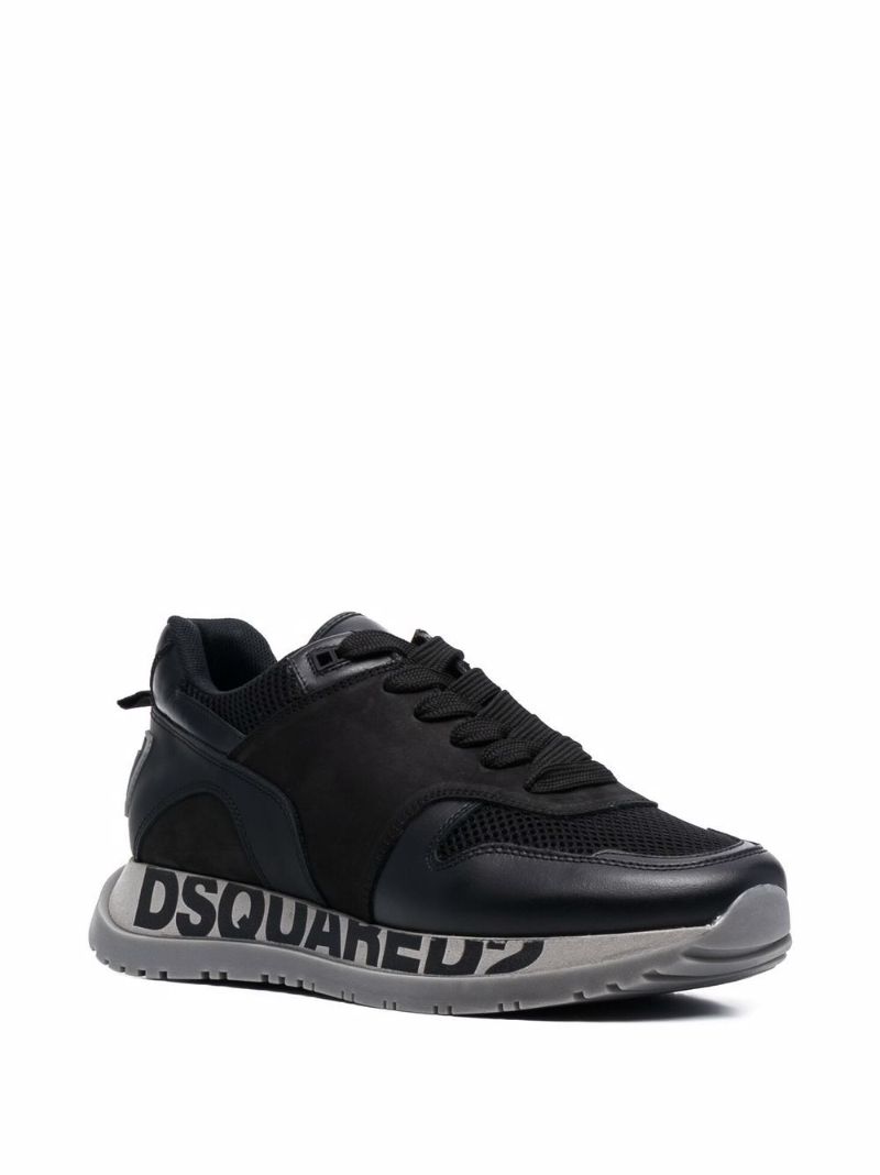 Black Logo Low-top Sneakers