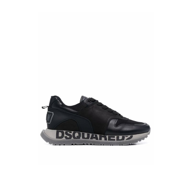 Black Logo Low-top Sneakers