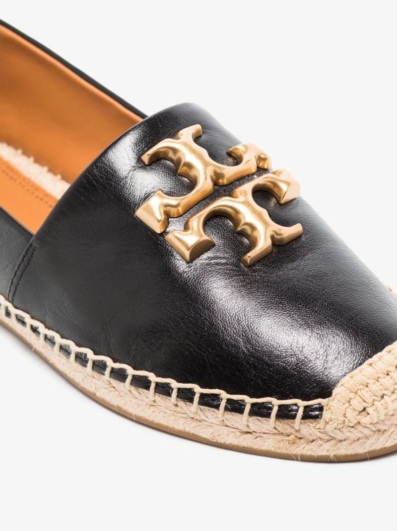 Black Eleanor Leather Espadrilles
