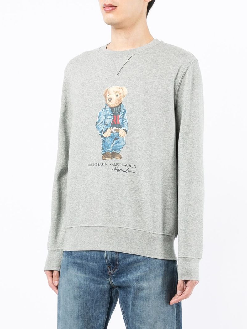 Grey Denim Polo Bear Cotton Sweatshirt