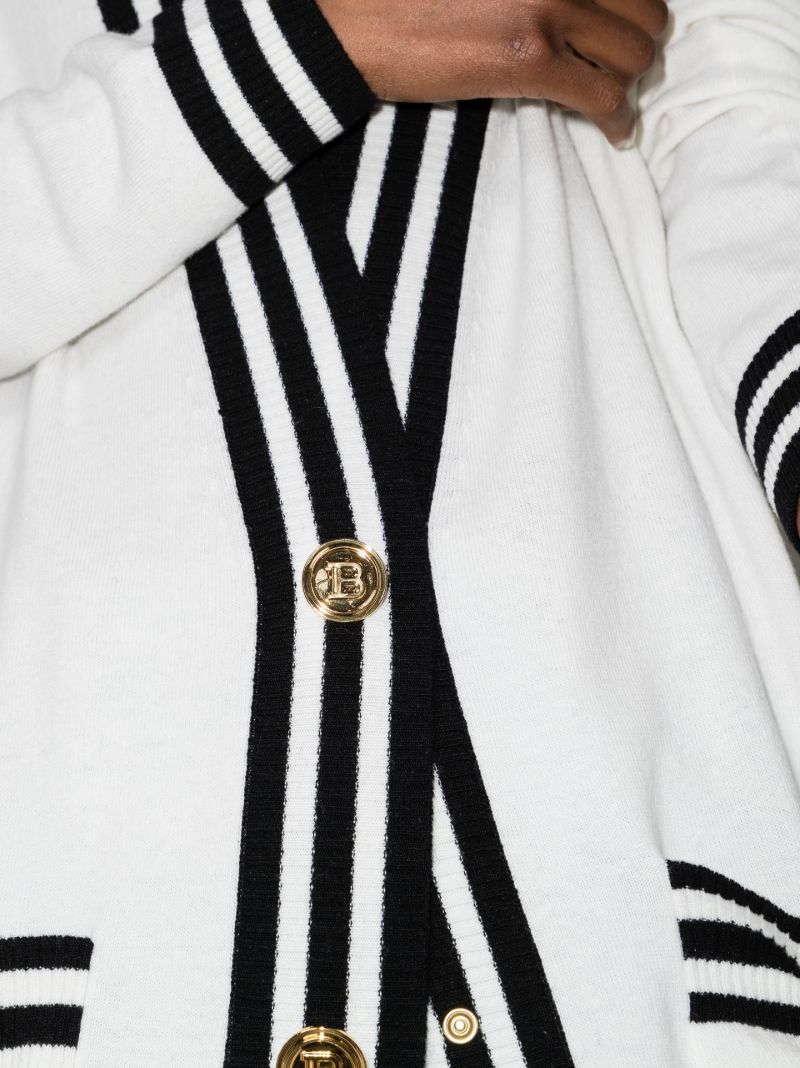 Striped Trim Knitted Cardigan