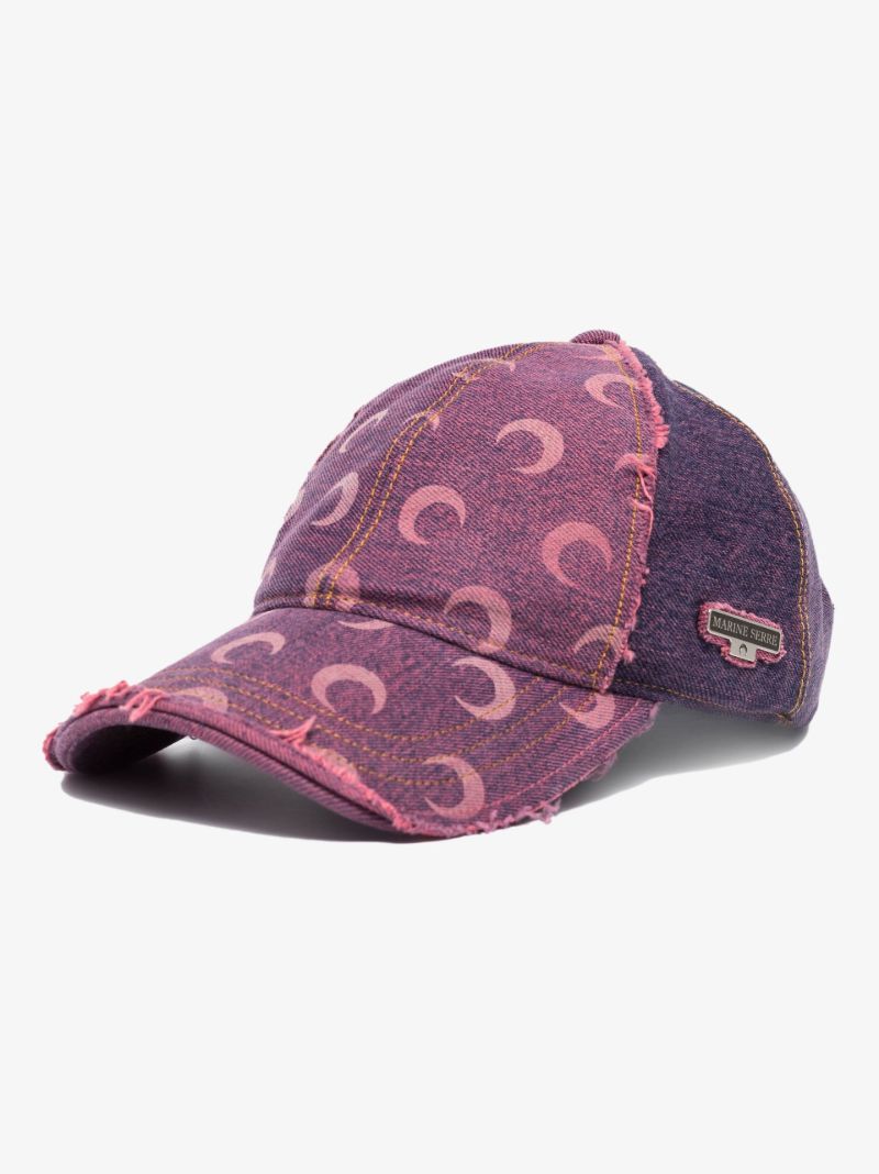 Pink Crescent Moon Baseball Cap