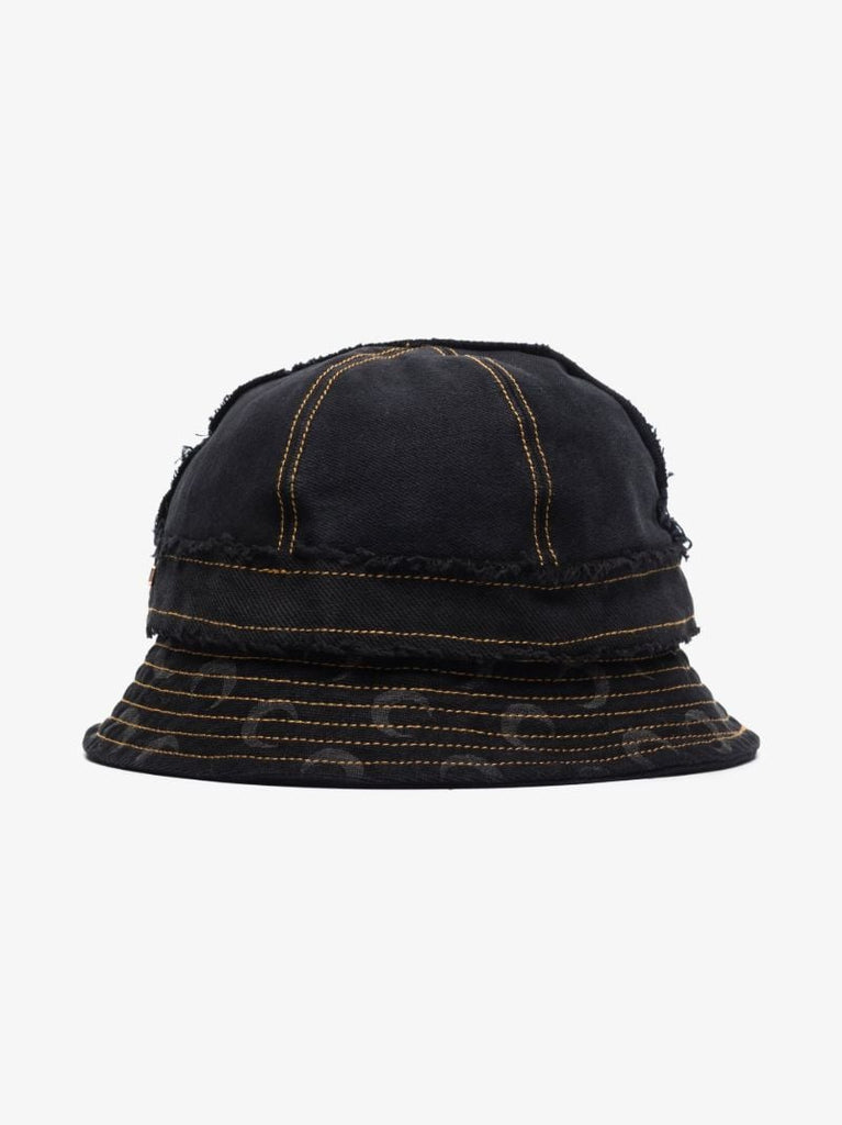 Black Crescent Moon Print Bucket Hat