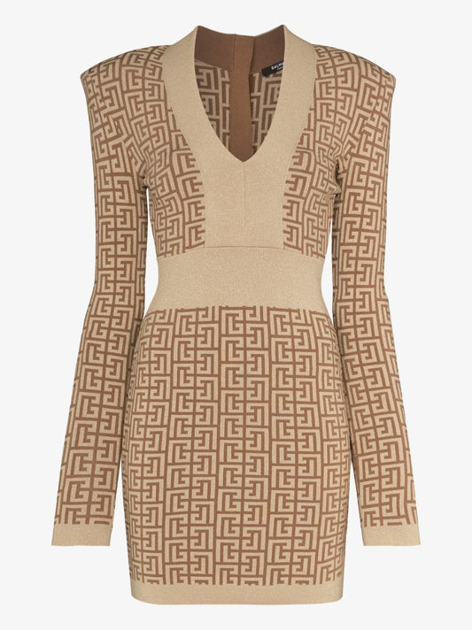 Monogram Knitted Mini Dress
