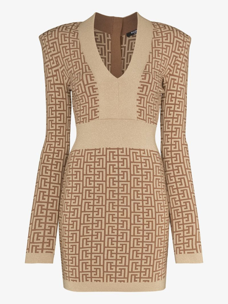 Monogram Knitted Mini Dress