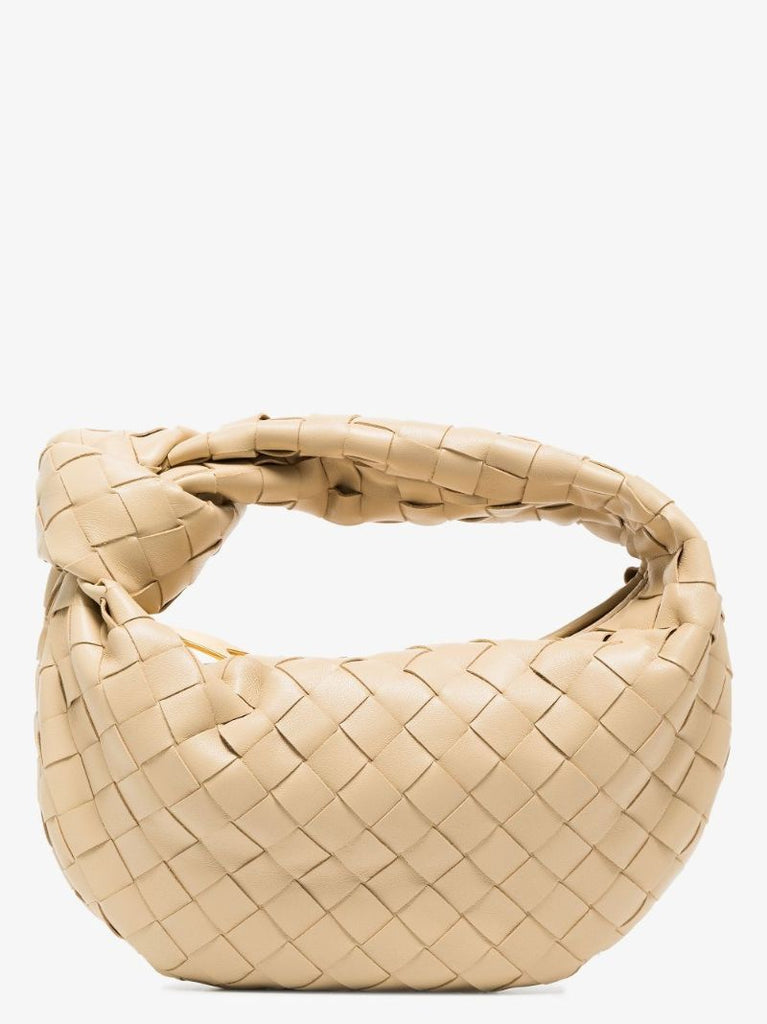Beige the Mini Jodie Leather Clutch Bag