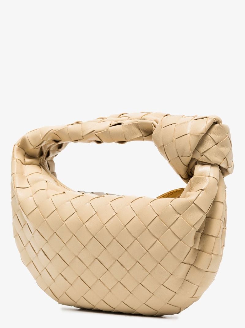 Beige the Mini Jodie Leather Clutch Bag