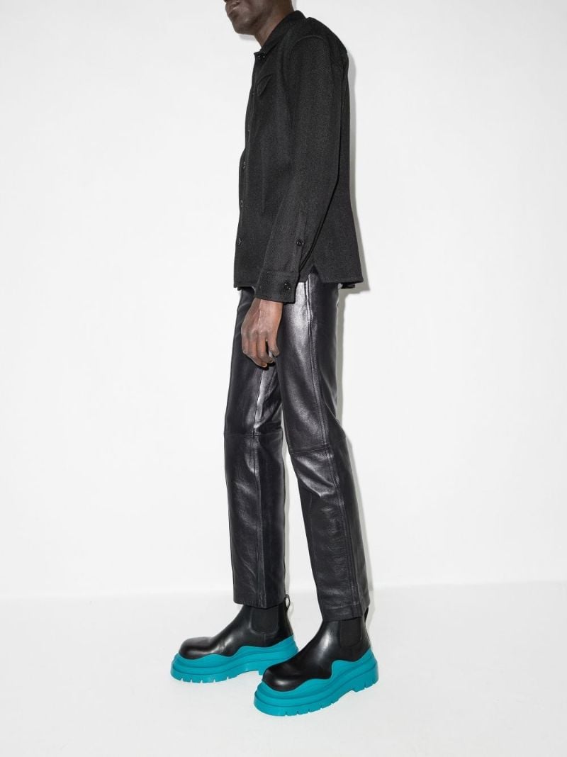 Black Tire Leather Chelsea Boots
