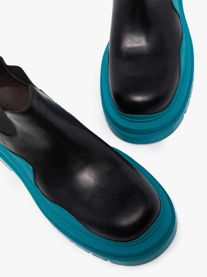 Black Tire Leather Chelsea Boots
