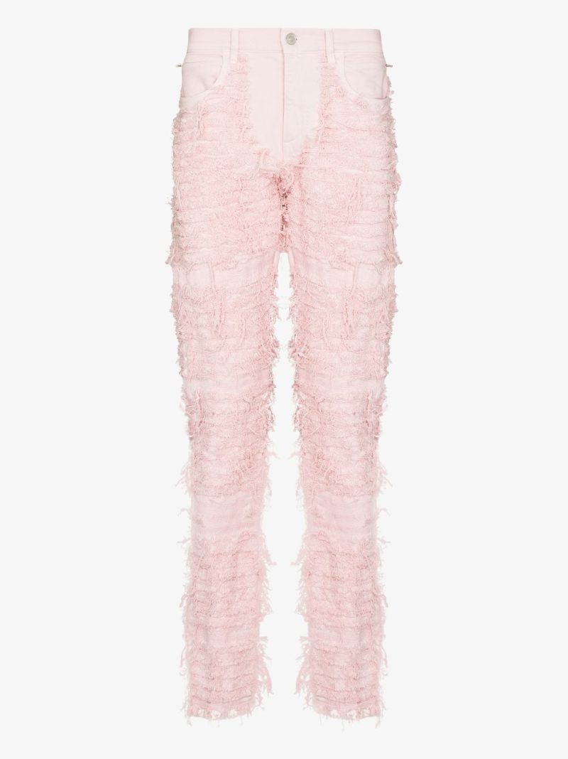 X Blackmeans Shredded Straight Leg Jeans