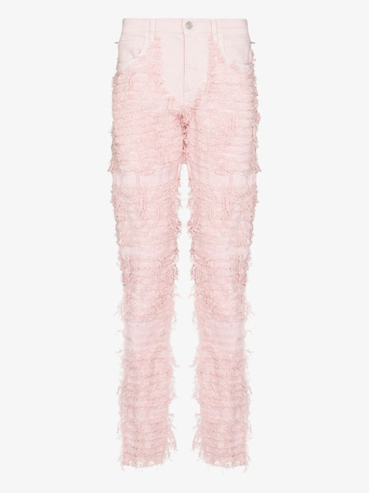 X Blackmeans Shredded Straight Leg Jeans
