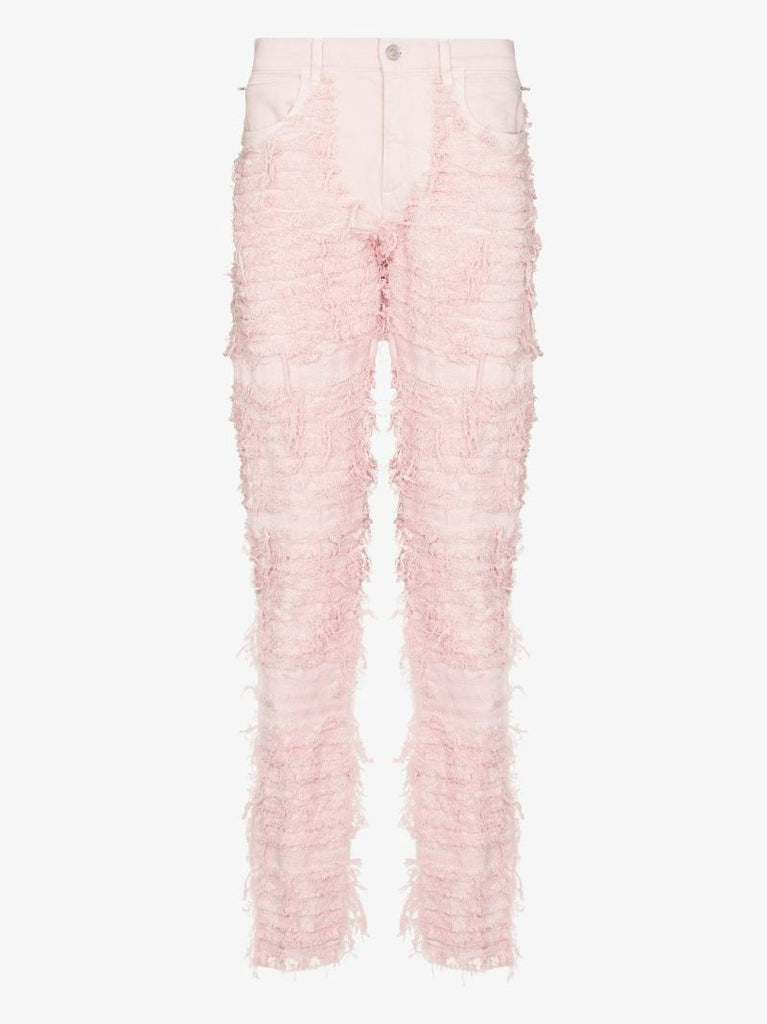 X Blackmeans Shredded Straight Leg Jeans