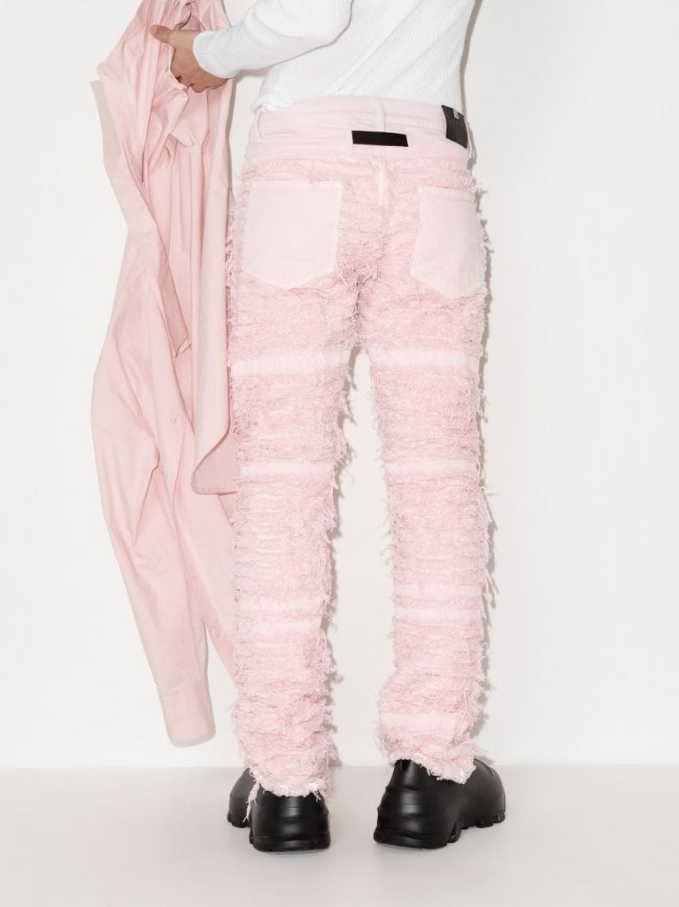X Blackmeans Shredded Straight Leg Jeans