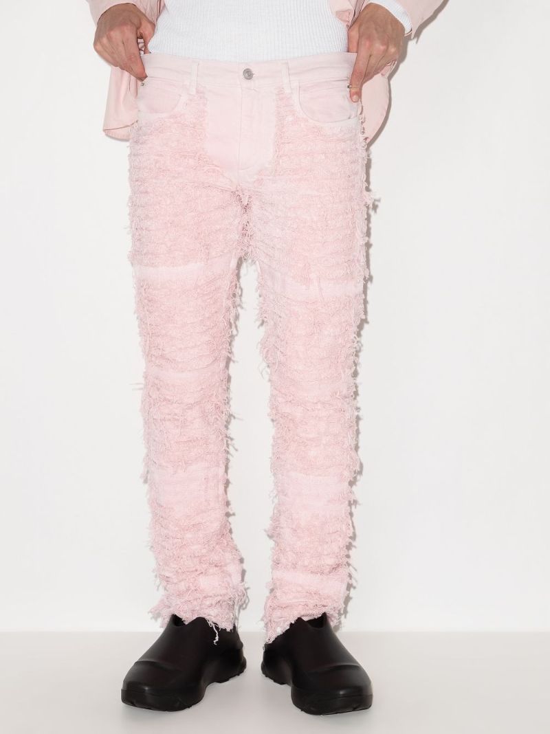 X Blackmeans Shredded Straight Leg Jeans